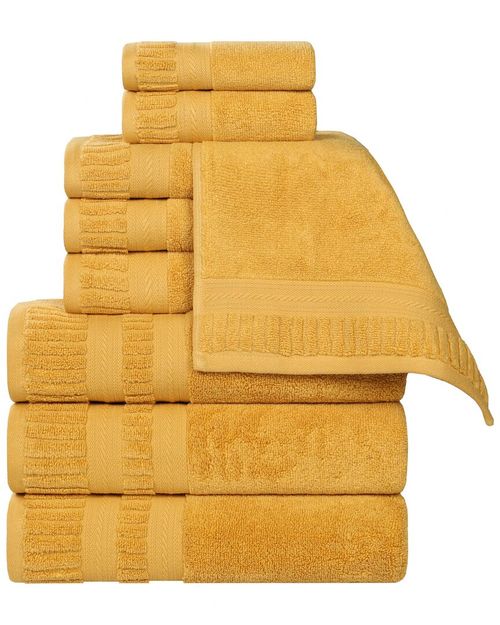 Venice Zero Twist Cotton Medium Weight Soft Absorbent 9pc Towel Set