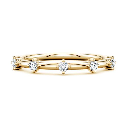 Angara 2 MM Round Diamond Five-Stone Station Ring in 14K Yellow Gold