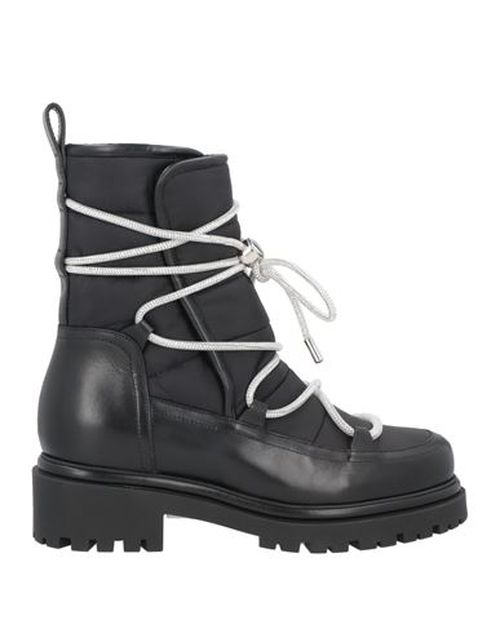 Woman Ankle boots Black Size 6 Calfskin, Textile fibers