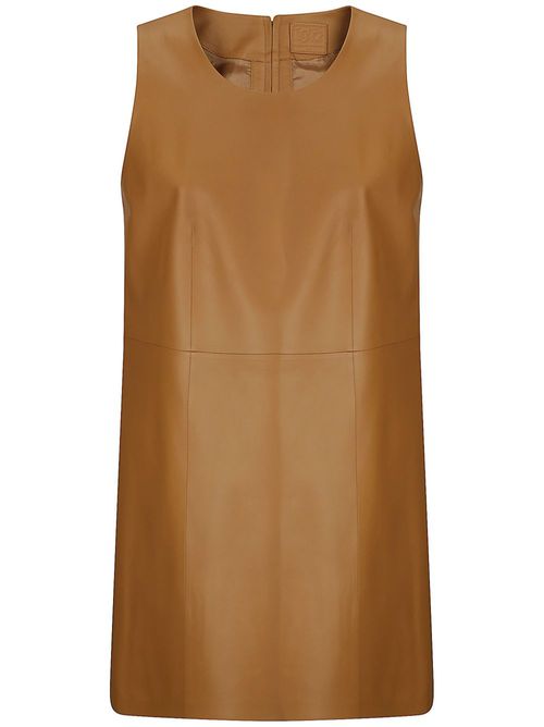 Desa 1972 A-line leather dress - Brown