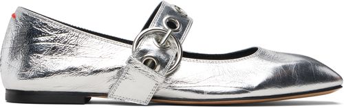 Silver Uma Eyelet Ballerina Flats
