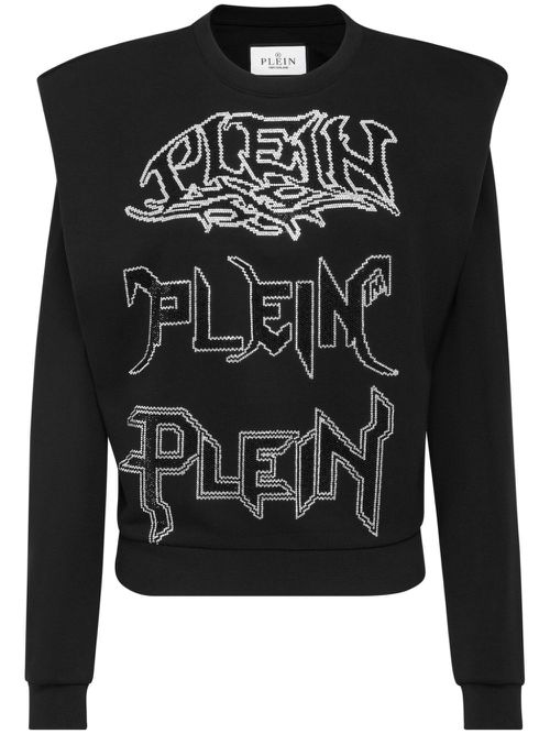 Logo-embellished layered sweatshirt - Black