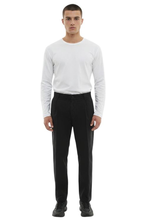 Black Tapered Pleated Pants