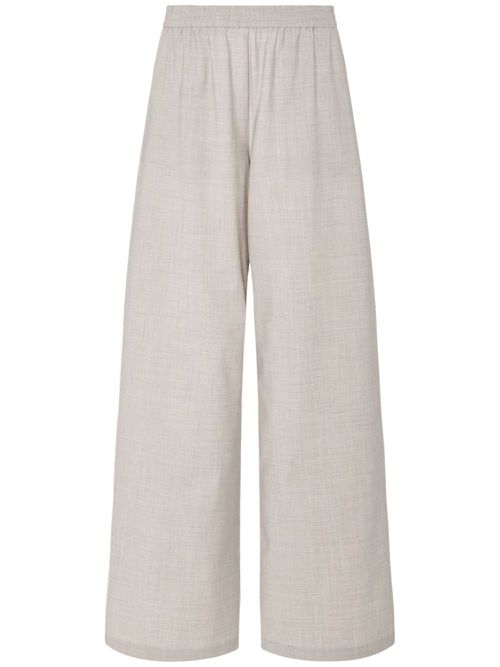 Wide-leg wool-blend trousers - Neutrals