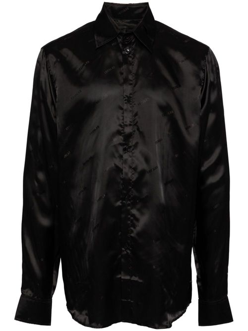 Logo-print long-sleeved shirt - Black