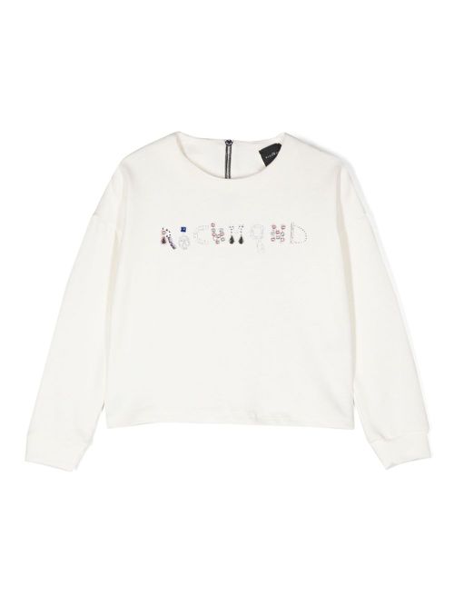 Crystal-logo sweatshirt - White