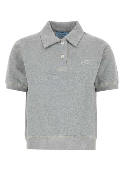Grey Cotton Polo Shirt