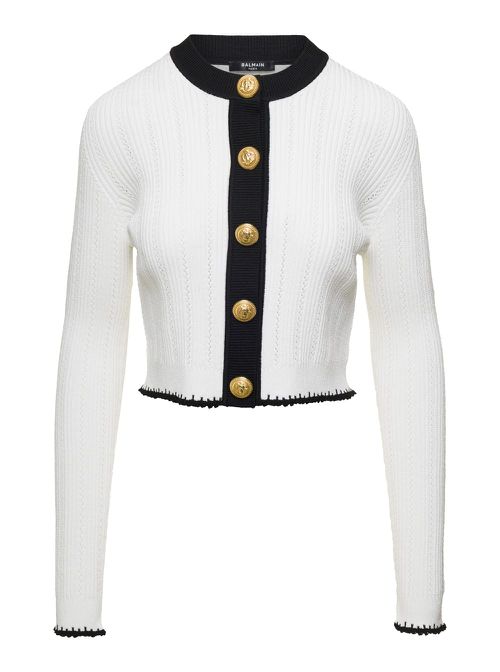 Ls Buttoned Round Neck Knit Cardigan