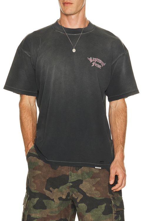 REPRESENT Duality Tee in Washed Black - Black. M also in L, S, XL/1X