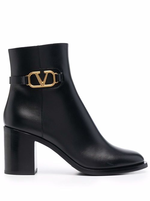 Vlogo-plaque 75mm ankle boots - Black