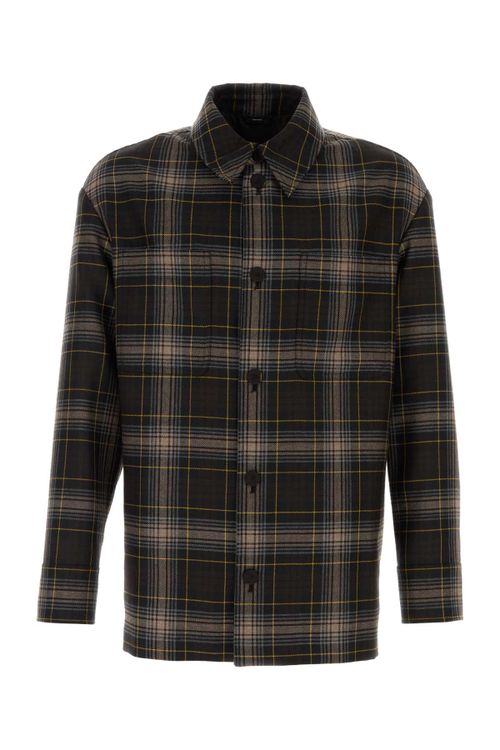 Check Wool Shirt — Black