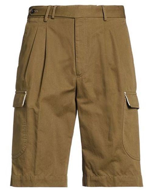 Man Shorts & Bermuda Shorts Military green Size 38 Cotton, Linen