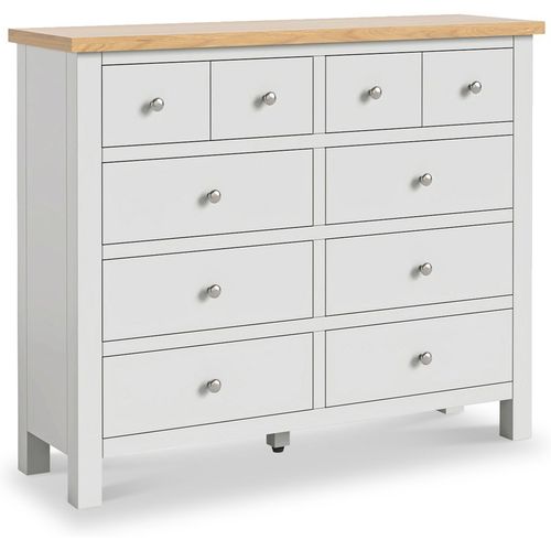 Farro 4 Over 6 Chest of Drawers | White Cream Grey | Roseland