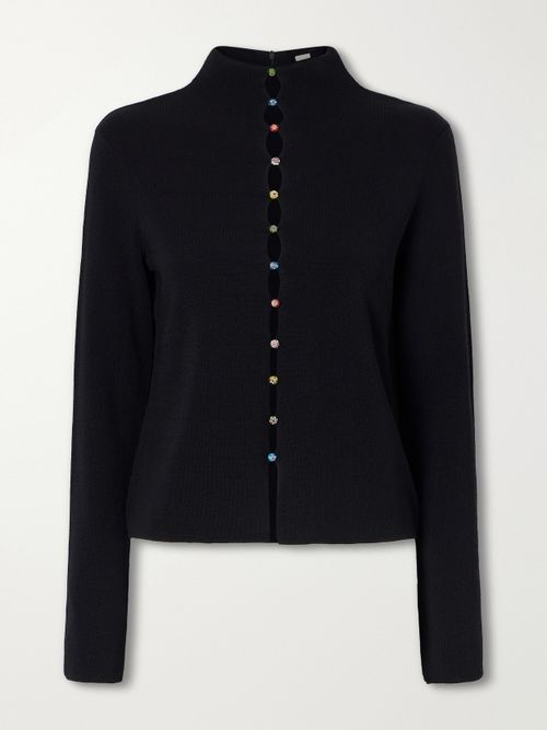 Marianne Crepe Cardigan - Black