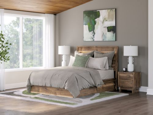 Zadilyn Queen Panel Bed with Storage, Brown