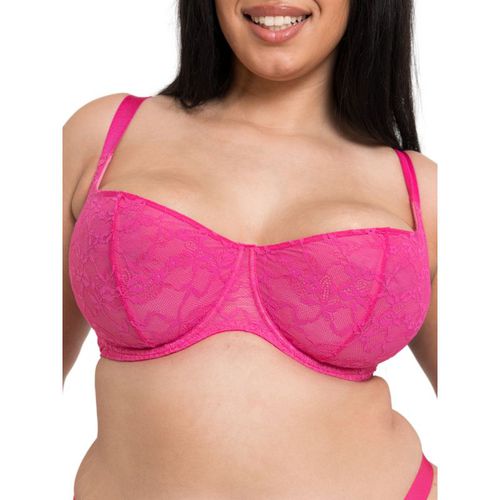 Curvy Kate Womens All Night Lace Scooped Balcony Bra - Pink Polyamide - 40J
