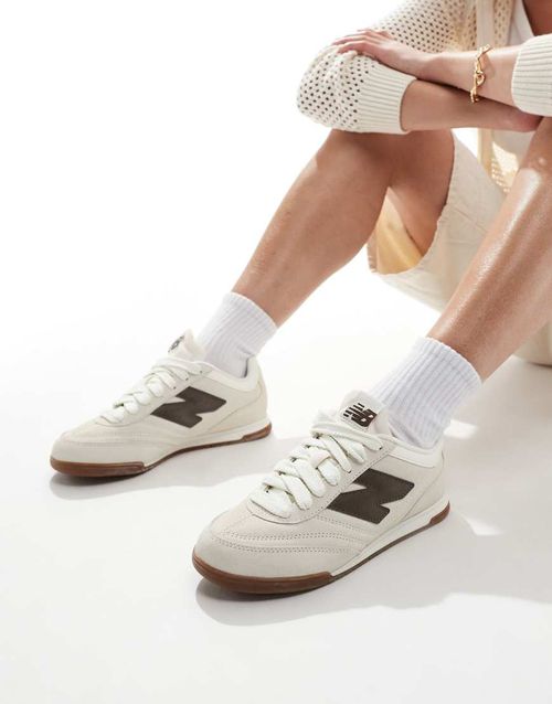 RC42 rubber sole sneakers in white and brown - Exclusive to ASOS