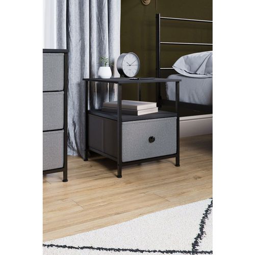 Vida Designs Chorley 1 Drawer Bedside Chest Fabric Storage