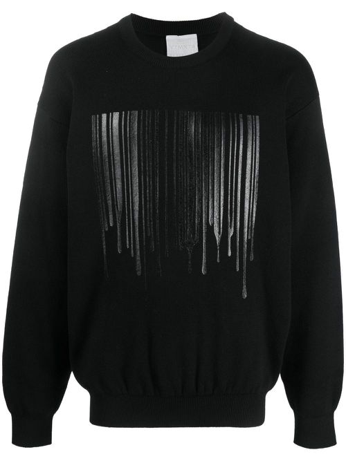 Logo-print knit sweater - Black