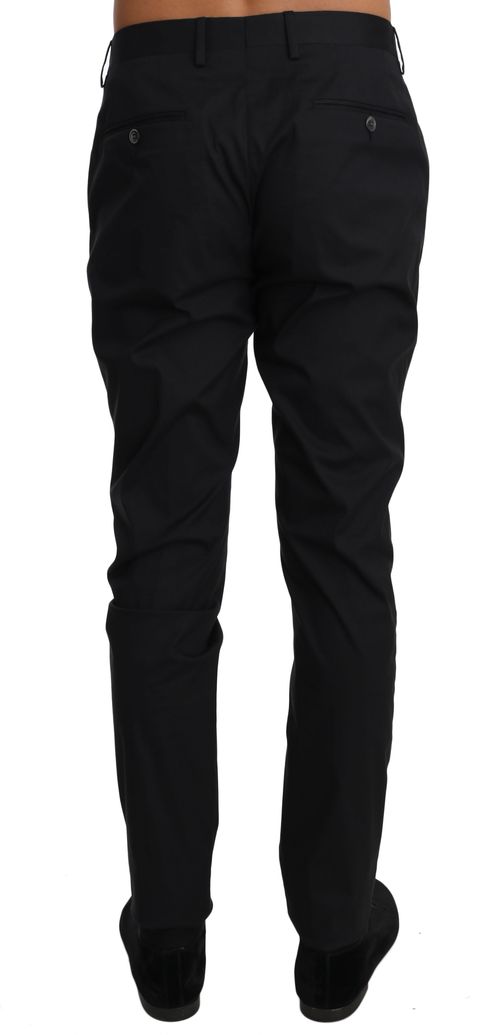 Wool-Blend Formal Trousers — Black