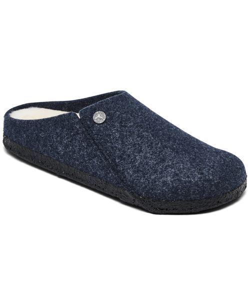Men's Zermatt Shearling Clog Slippers from Finish Line - Dark Blue, Natural