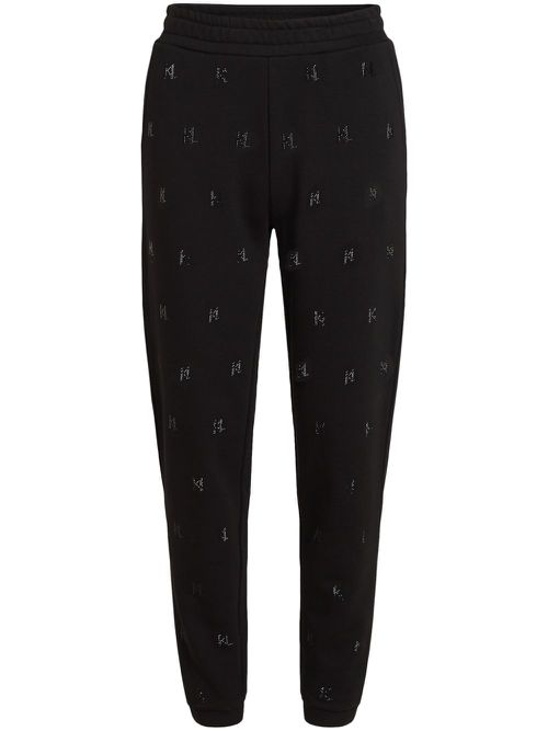 KL rhinestone track pants - Black