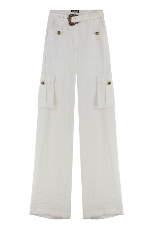 Embellished Cargo Trousers with Waist Belt