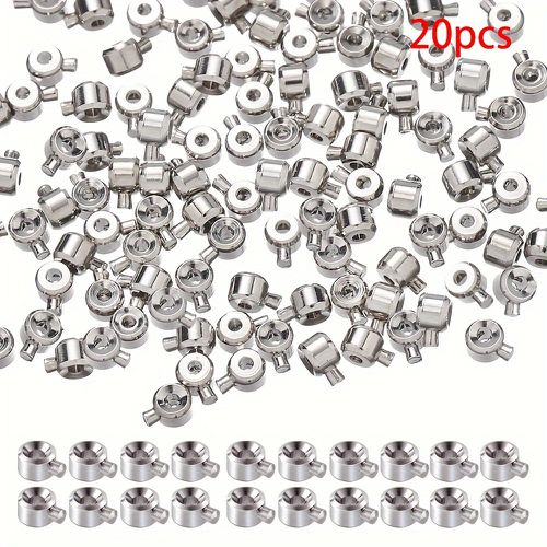 TEMU 20pcs /0.118in Copper Crimp Beads For Jewelry Making Golden Silvery Color Stop Beads Diy Handcrafts Bracelet Necklace Accessorie
