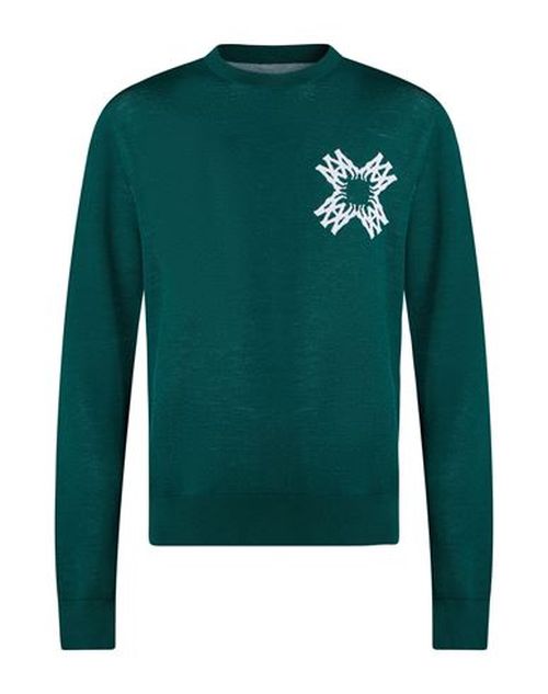 Man Sweater Dark green Size S Wool, Viscose