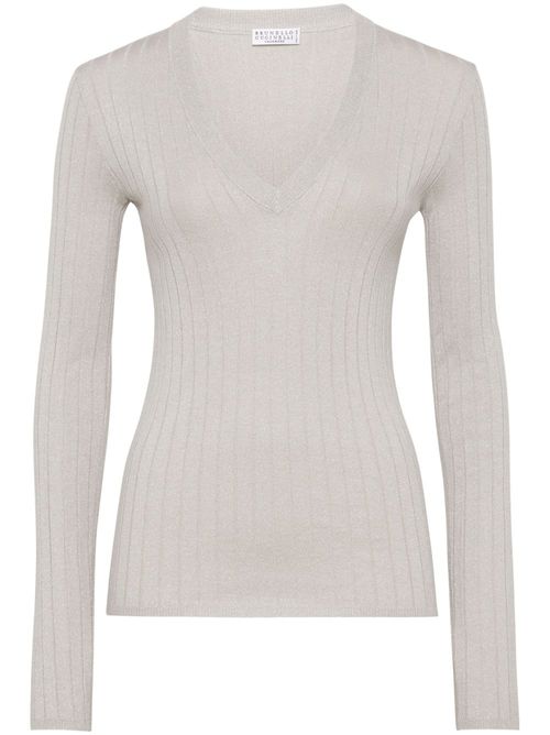 Ribbed-knit top - Grey