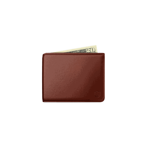 Bifold Wallet - Brown Smart Slim Bifold Wallet for Men Magnetic Cardholder Trackable Card Holder Premium Leather Wallet RFID Blocking