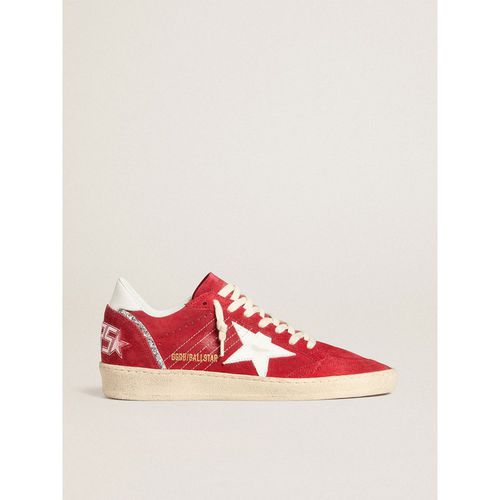 Golden Goose - Ball Star In Red Suede With White Leather Star And Heel Tab, Woman, Size: 35
