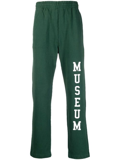 Logo-print cotton pants - Green