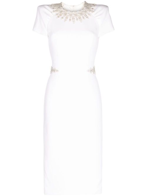 Ines beaded midi dress - White