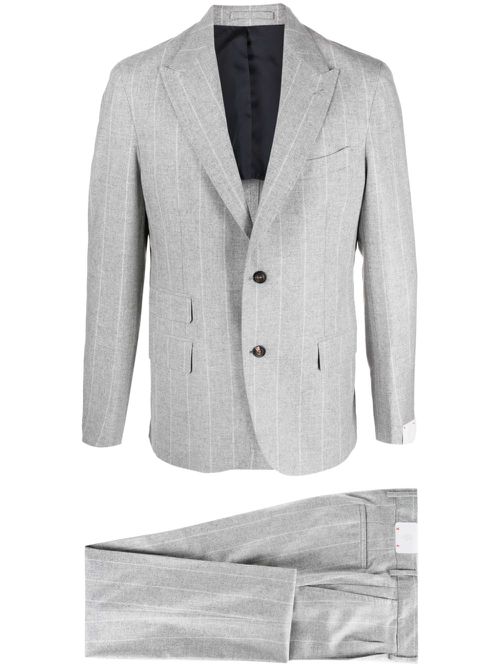 Pinstriped single-breasted suit - Grey