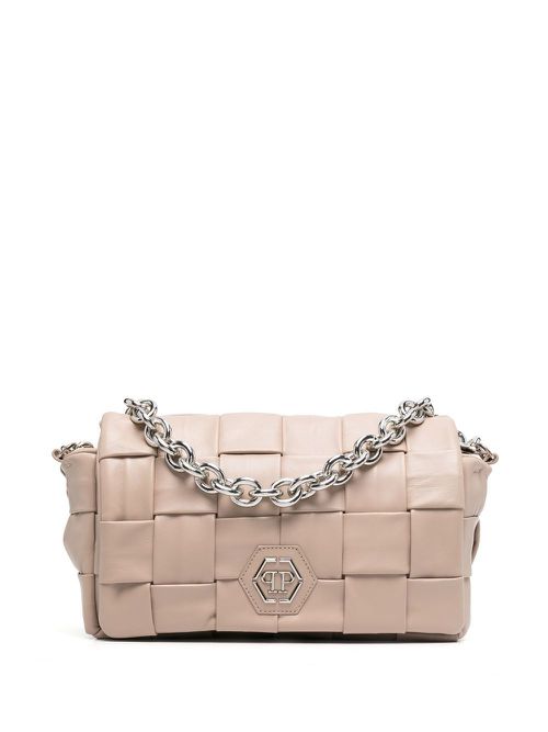 Interwined-design shoulder bag - Neutrals