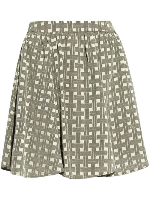 Plaid-print mini skirt - Grey