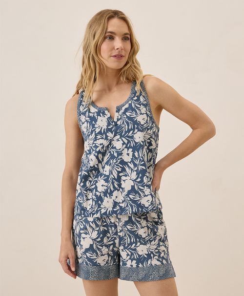Women's Contrast Floral Staycation Sleep Tank