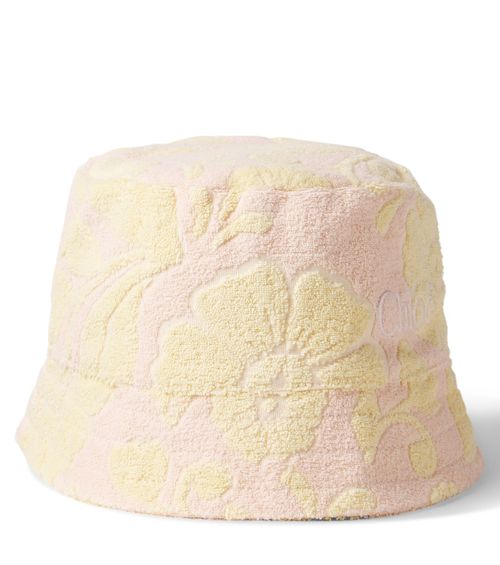Chloé Kids Floral cotton-blend terry bucket hat