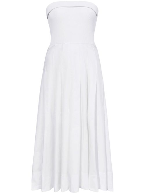 Strapless cotton midi dress