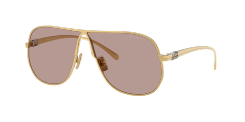 Miu Miu Woman Sunglass MU A56S -  Frame color: Gold, Lens color: Clear Blue-Violet Light Filter