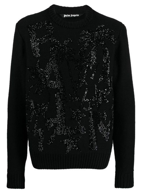 Crystal-embellished jumper - Black