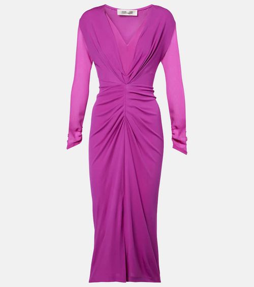 Hades gathered jersey midi dress