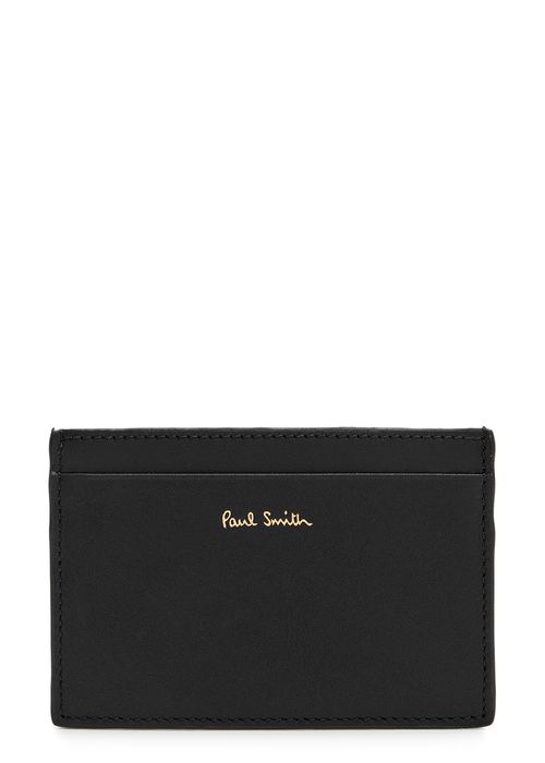 Signature Striped Leather Card Holder