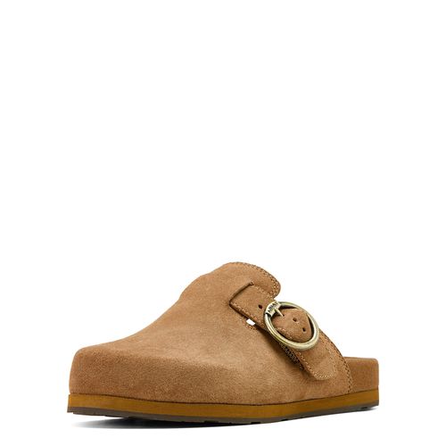 Women's Country Mule in Caramel Suede, B Medium Width