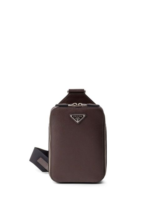 Brique saffiano-leather bag - Brown