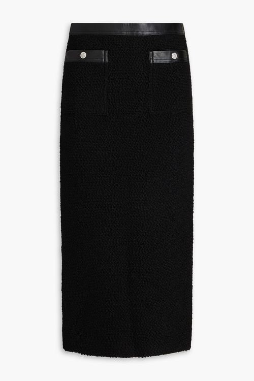 Wool-blend bouclé midi pencil skirt - Black - XS