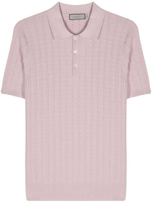 Knitted polo shirt - Pink