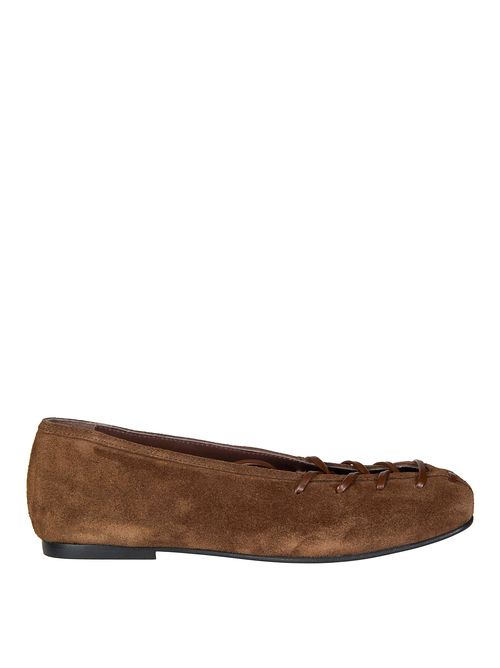 Laced Suede Ballet Flats