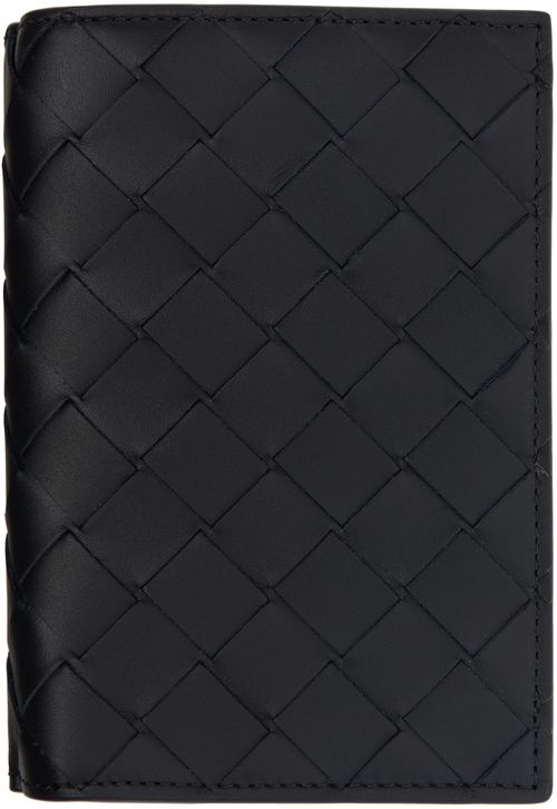 Bottega Veneta Black Intrecciato Medium Bi-Fold Wallet